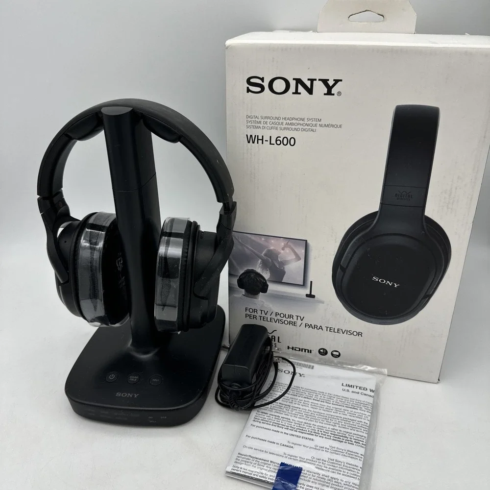 Sony WH-L600 Digital Surround Wireless Headphones Black Great Condition